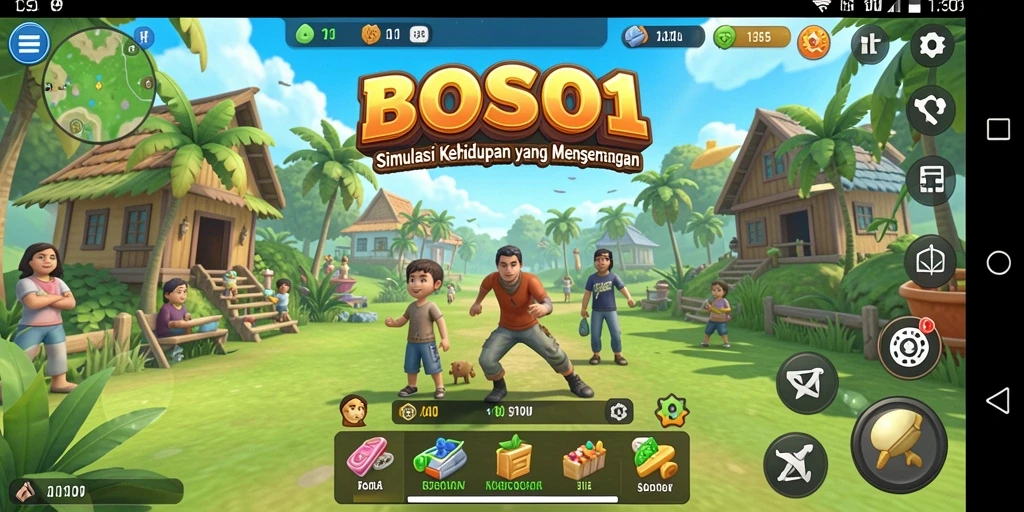 Tampilan gameplay BOS01 yang mencerminkan simulasi kehidupan yang mendalam.