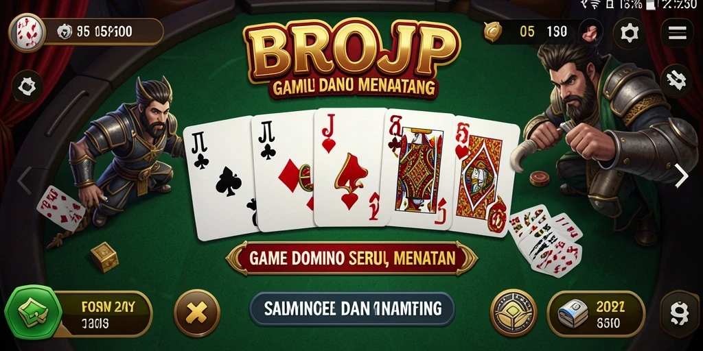 Gameplay seru BROJP dengan pemain menikmati permainan Domino.