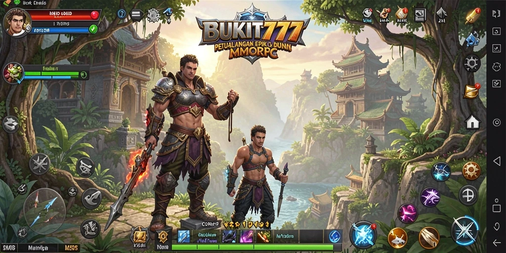 Tampilan gameplay BUKIT777 yang menakjubkan di dunia MMORPG.