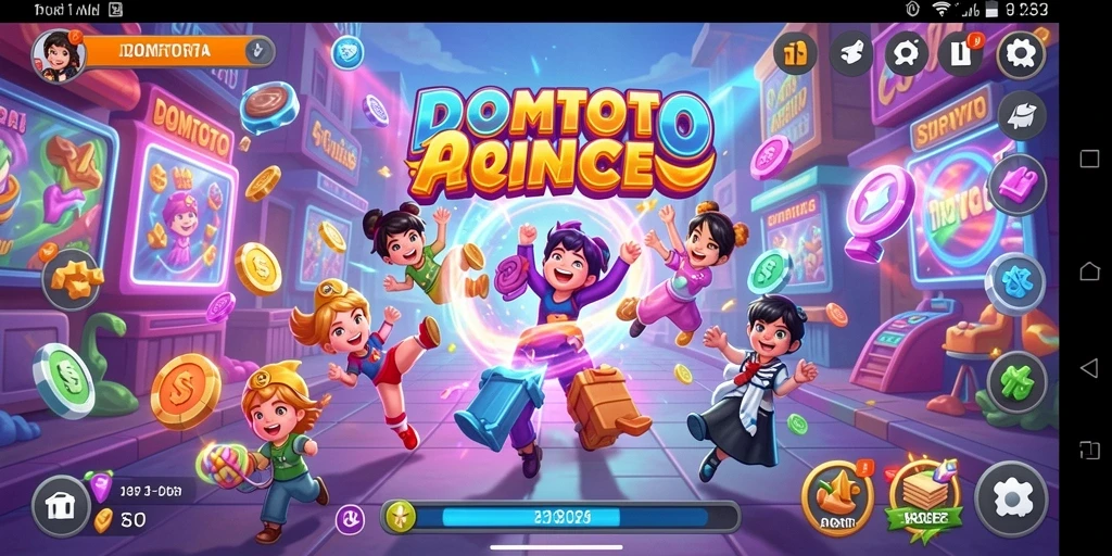 Screenshot menunjukkan aksi penuh tantangan dalam permainan DOMTOTO.