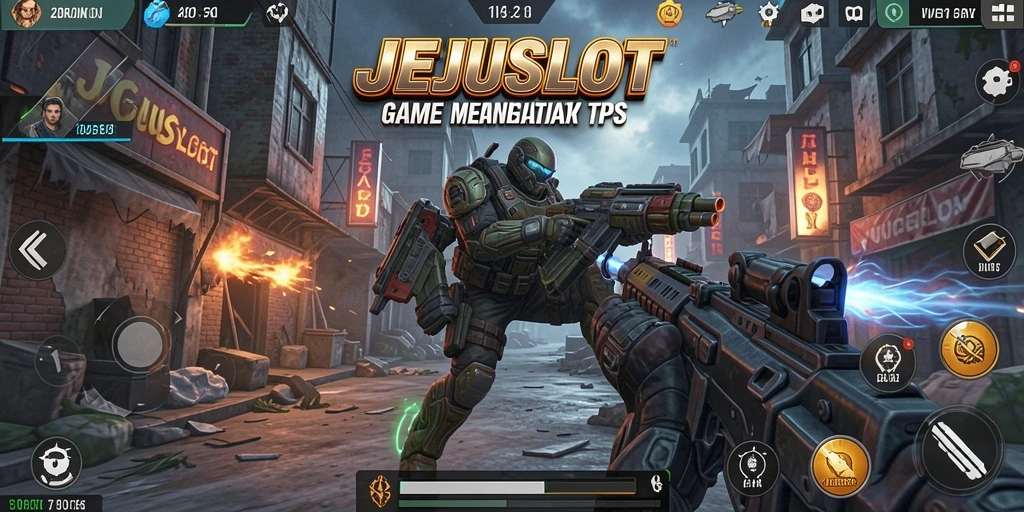 Screenshot gameplay <strong>JEJUSLOT</strong> menunjukkan aksi tembak-menembak yang intens.