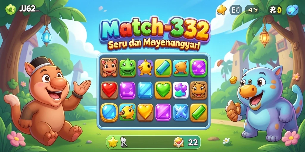 Gameplay menantang dari game Match-3 yang menarik.
