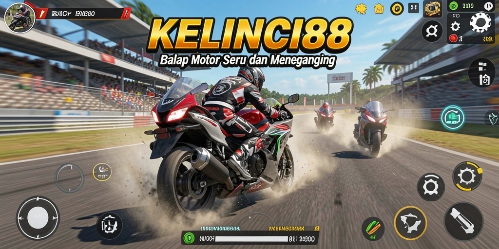 Gameplay KELINCI88 yang menegangkan di trek balap motor.
