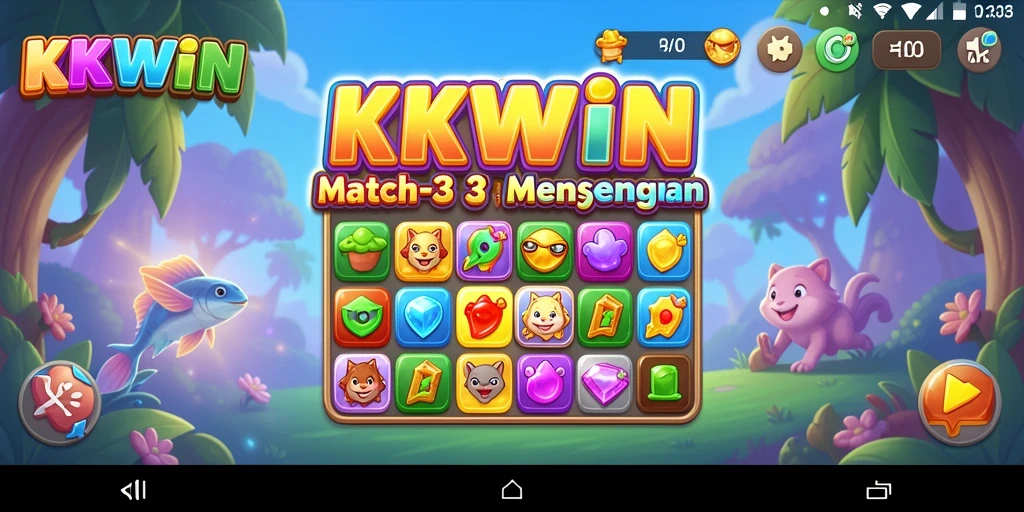 Screenshot KKWIN menampilkan gameplay Match-3 yang menarik.