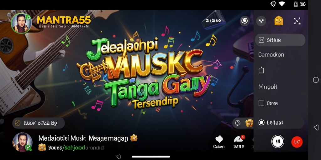 Tampilan utama MANTRA55 dengan pengalaman gameplay musik yang seru.