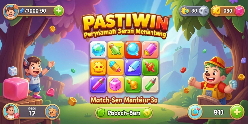 Tangkapan layar gameplay seru dari PASTIWIN dengan aksi Match-3 yang mendebarkan.