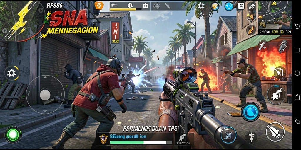 Tampilan gameplay intens dan mendebarkan dalam RP886.