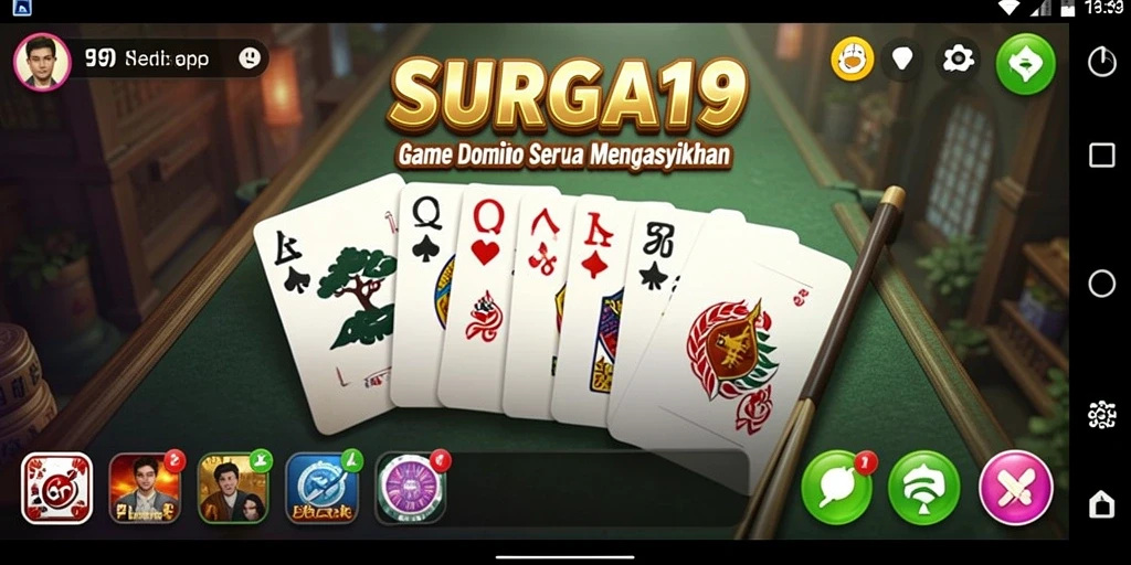 Tangkapan layar SURGA19 menunjukkan pemain bersaing dalam permainan domino yang seru.